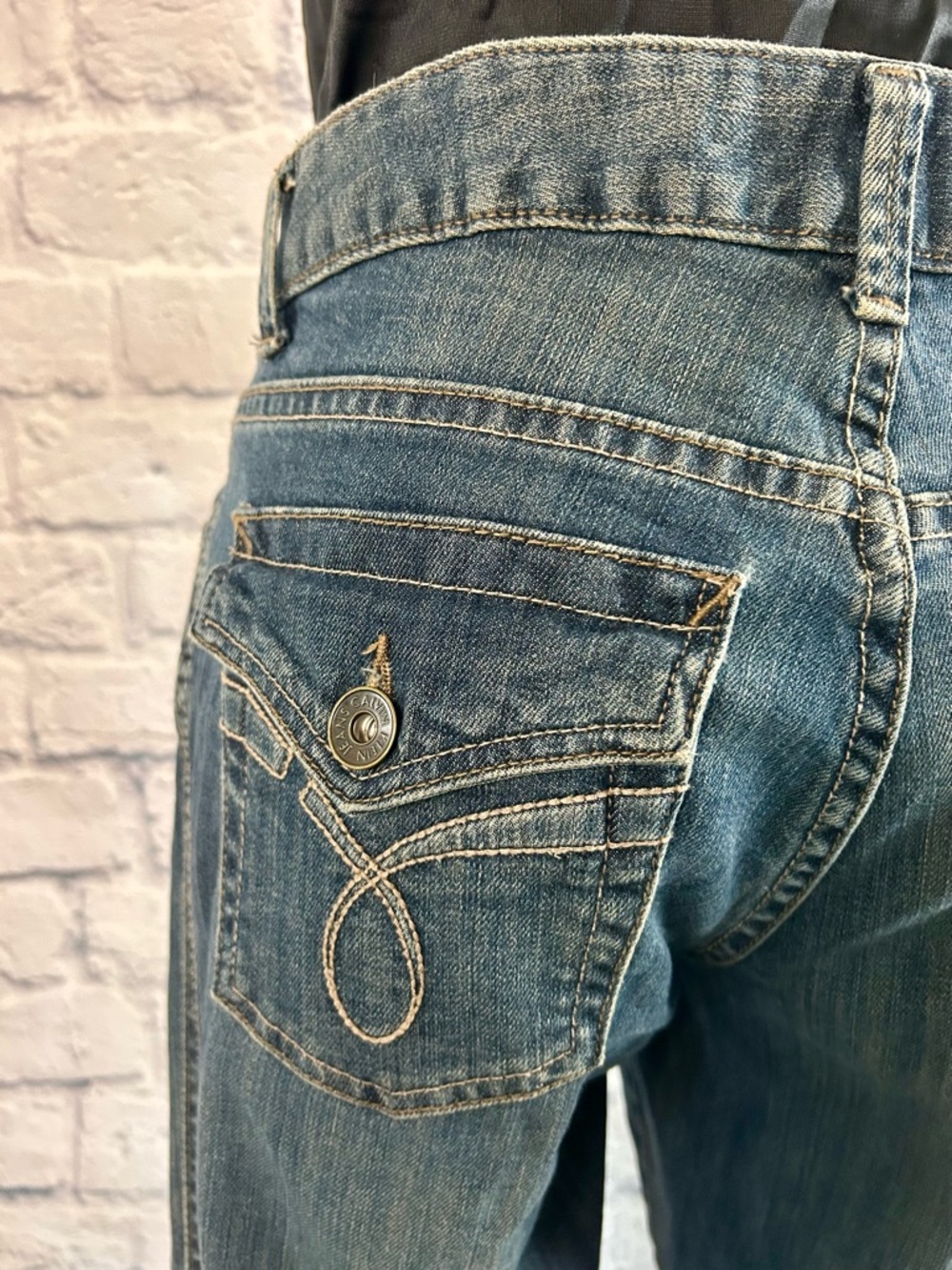 Calvin Klein Jeans Denim Mid Rise Straight Classic Detailed Pockets Classic - Picture 8 of 14